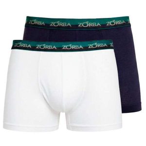 Kit com 2 Cuecas Boxer Zorba 702 Branco-Marinho
