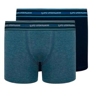 Kit com 2 Cuecas Infantil Boxer Lupinho 141-003 Azul-Jeans-Marinho