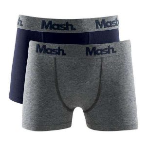 Kit com 2 Cuecas Infantil Boxer Mash 110.37 Az08-Marinho-Cinza
