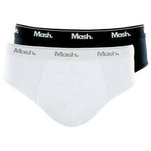Kit com 2 Cuecas Slip Mash 073.58 Branco-Preto