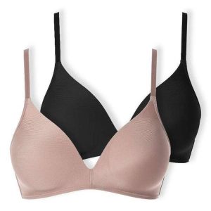Kit com 2 Sutiã sem Aro com Bojo Paraíso Demillus 63476 Bege-Rosado-Preto
