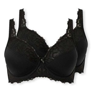 Kit com 2 Sutiãs com Aro e Bojo Iridien Demillus 65204 Taça B Preto