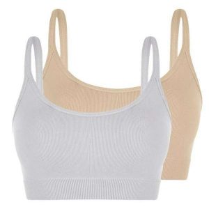 Kit com 2 Tops sem Aro e sem Bojo Loba 41018-001 Branco-Natural
