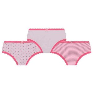 Kit com 3 Calcinhas Lobinha 18102-089 Infantil 0900-Rosa-Branco