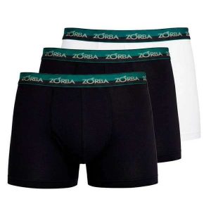 Kit com 3 Cuecas Boxer Zorba 702 Preto-Branco