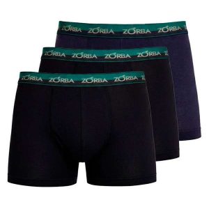 Kit com 3 Cuecas Boxer Zorba 702 Preto-Marinho