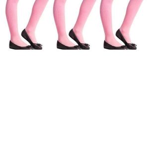 Kit com 3 Meias Calças Infantil Fio 70 Canelada Selene 9500-001 Rosa