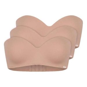 Kit com 3 Sutiã Bustiê com Aro e Bojo Hope 2083 Taça B Camurca