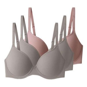 Kit com 3 Sutiãs com Aro e Bojo Liz 51381 Taça D Sepia-Blush