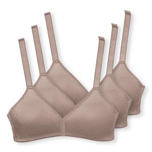 Kit com 3 Sutiãs sem Aro e sem Bojo Moderato Demillus 61100 Bege-Rosado