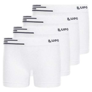 Kit com 4 Cuecas Infantil Boxer Lupinho 132-002 Branco