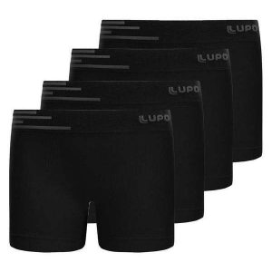 Kit com 4 Cuecas Infantil Boxer Lupinho 132-002 Preto
