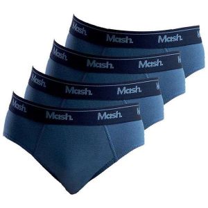 Kit com 4 Cuecas Infantil Slip Mash 193.01 Azul-Jeans