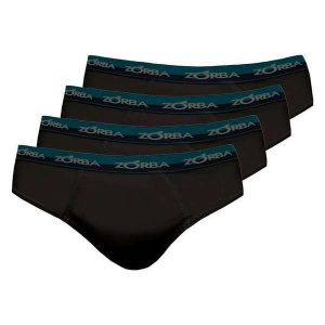 Kit com 4 Cuecas Slip Zorba 0764 Preto