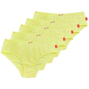 Kit com 5 Calcinhas Infantil Sanny 212830 Amarelo-Vanilla