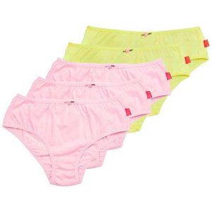 Kit com 5 Calcinhas Infantil Sanny 212830 Rosa-Bella-Amarelo-Vanilla