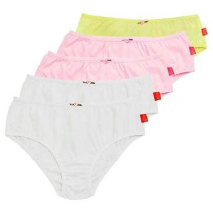 Kit com 5 Calcinhas Infantil Sanny 222962 Branco-Rosa-Bella-Amarelo-Vanilla