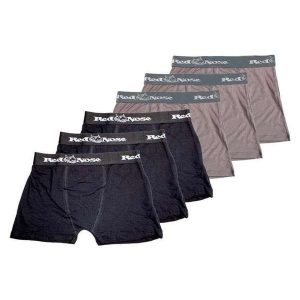 Kit com 6 Cuecas Boxer Red Nose 320 Preto-Cinza
