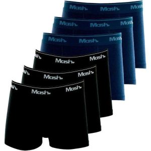 Kit com 6 Cuecas Infantil Boxer Mash 190.03 Preto-Marinho