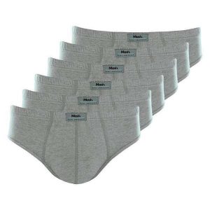 Kit com 6 Cuecas Slip Mash 074.58 Cinza-Mescla