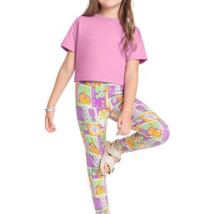 Legging Infantil Estampada Roxo