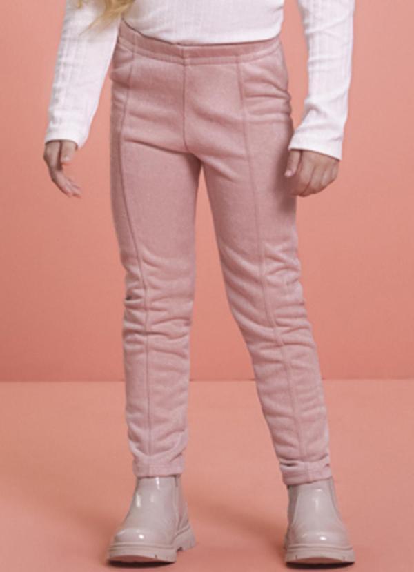 Legging Infantil em Suede Rosa