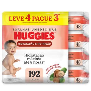 Lenços Umedecidos Huggies Hidratação e Nutrição 192 Unidades