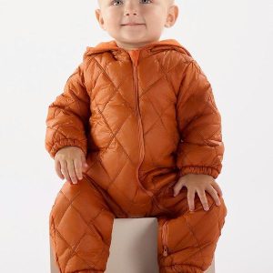 Macacão Bebê em Matelassê Laranja