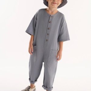 Macacão Infantil em Viscolinho Cinza