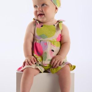Macacão e Faixa Bebê Bege