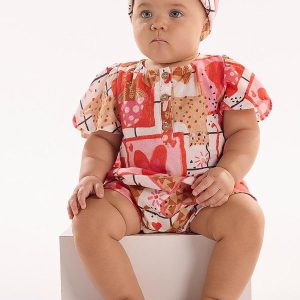 Macaquinho Bebê em Viscolinho Bege