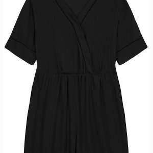 Macaquinho Feminino Plus Size Preto