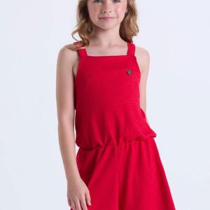 Macaquinho Infantil Feminino Rustique Vermelho