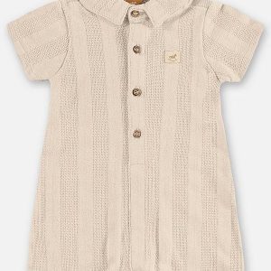 Macaquinho Malha Tricot Bebê Bege