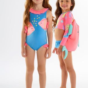 Maiô Infantil Fps+50 com Forro Azul
