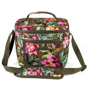 Mini Cooler Farofa Painted Flowers Verde