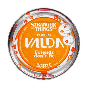 Pastilhas Valda Stranger Things Friends Don't Lie Sabor Waffle e Caramelo Salgado 50g