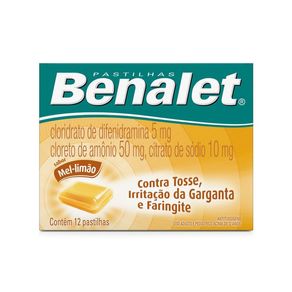 Pastilhas para Garganta Benalet Mel e Limão 12 Unidades