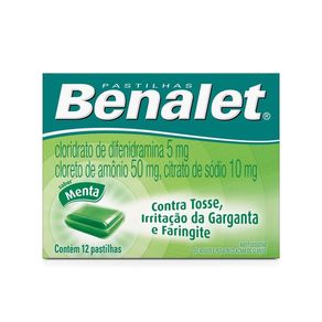 Pastilhas para Garganta Benalet Menta 12 Unidades
