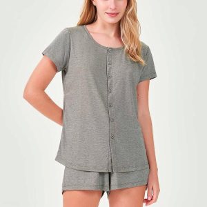 Pijama Americano Curto Feminino Mescla