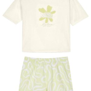 Pijama Feminino Estampado Relax Bege