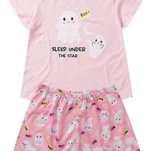 Pijama Feminino Verão Boo Rosa