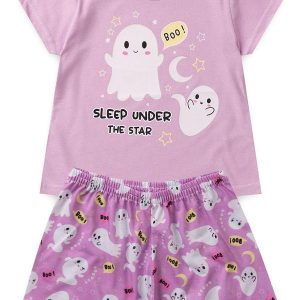 Pijama Feminino Verão Boo Roxo