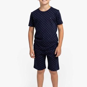 Pijama Infantil Camiseta e Bermuda Azul