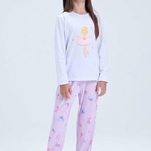 Pijama Infantil Feminino Estampa de Fada Lilás