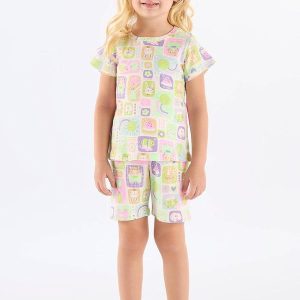 Pijama Infantil Feminino em Suedine Branco