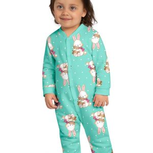 Pijama Infantil Menina Coelhinhos Verde