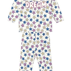 Pijama Infantil Menina de Estrelas Bege