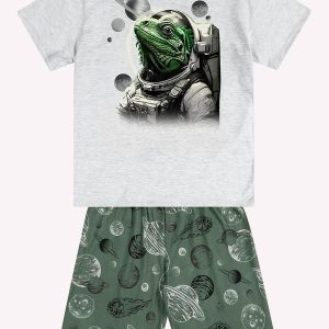 Pijama Infantil Menino Astronauta Cinza