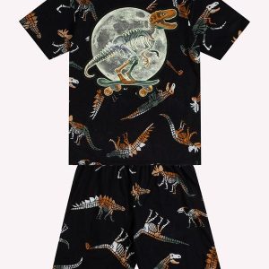 Pijama Infantil Menino Dinossauro Preto